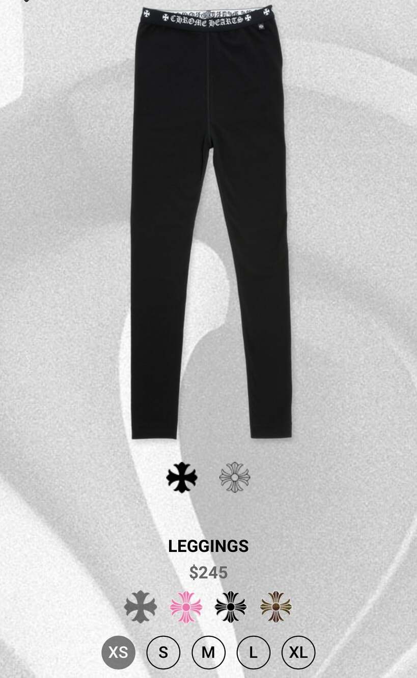 Chrome Hearts Women's Horseshoe Logo Elastic Leggings